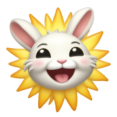 happy rabbit body sun sticker