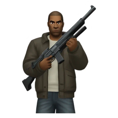 GTA III Claude with shotgun sticker