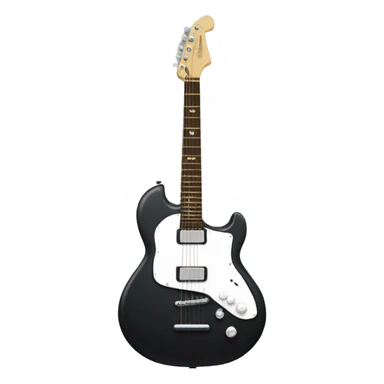 Black electric guitar with white accents  sticker