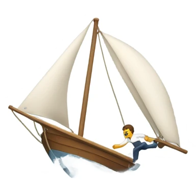 Sail boat crashing and someone falling in to the water  sticker
