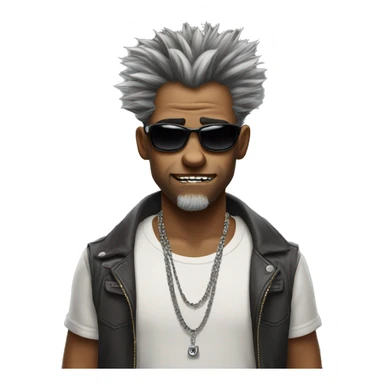 mad cool raccon with piercings and a side hairdoo sticker