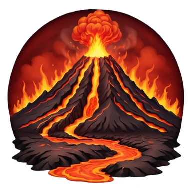 Volcano Planet, lava rivers and erupting peaks.
 sticker