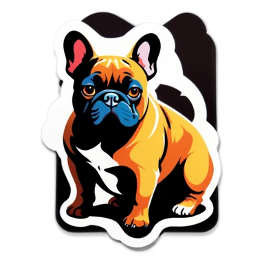 French bulldog working  sticker