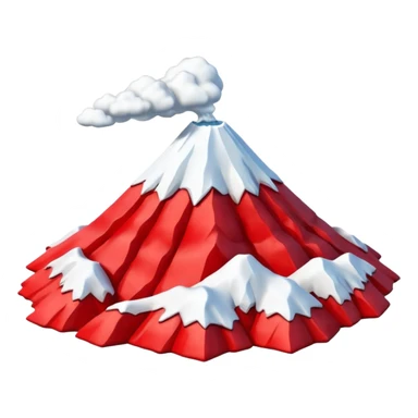 Create a 3D Mount Fuji with red color. sticker
