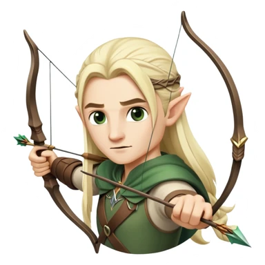 Legolas with bow and arrow, blond elf sticker