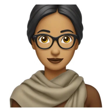 Scraf_indian_lady_with_specs sticker