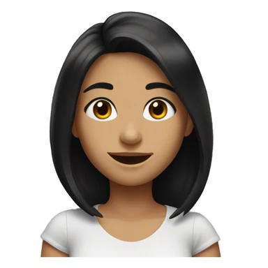 solo smiling girl with black hair sticker