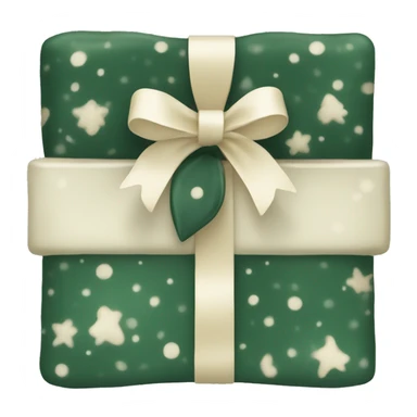 forest green and cream christmas present sticker