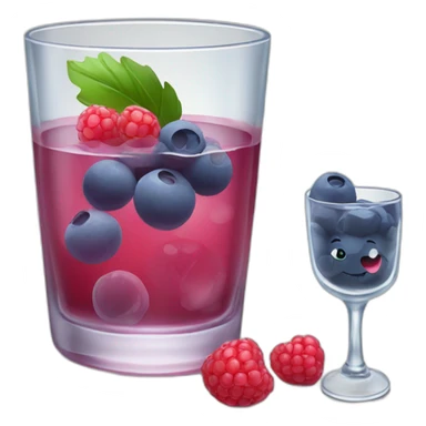 vodka with berries in rocks glass sticker