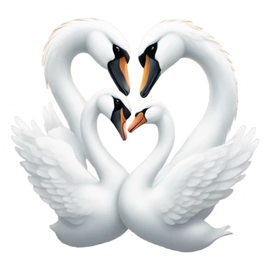 Two swan make a heart sticker