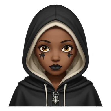 Black gothic woman with hoodoo vibes sticker
