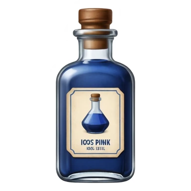 Ink bottle with label
 sticker