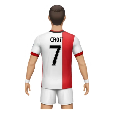soccer jersey with number 7 and CR7 text sticker