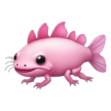 Pink axolotl with legs sticker