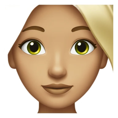 tan girl with green eyes and lashes with brunette hair and blonde moneypieces  sticker