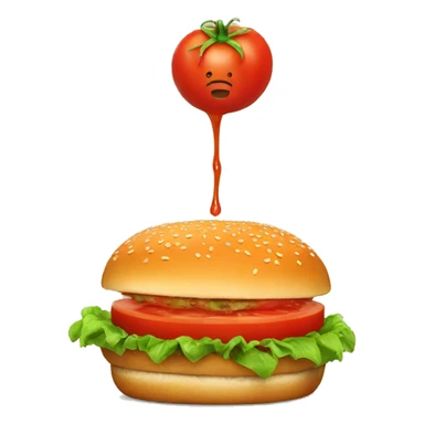 tomato burger sticker