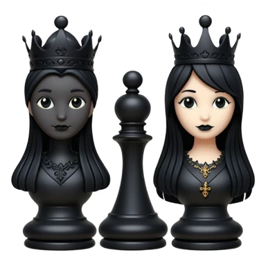 goth black chess piece sticker