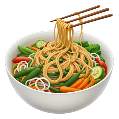 Japchae coréenne dans un bol sticker