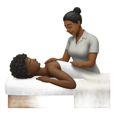 Black man massaging black woman sticker