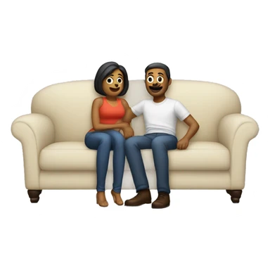 Pareja abrazada en un sofá  sticker