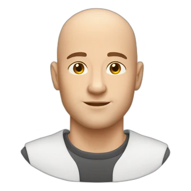 man shaved head caucasian 50 sticker