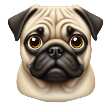 Realistic pug face sticker