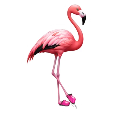 flamingo with tap-dancing shoes sticker