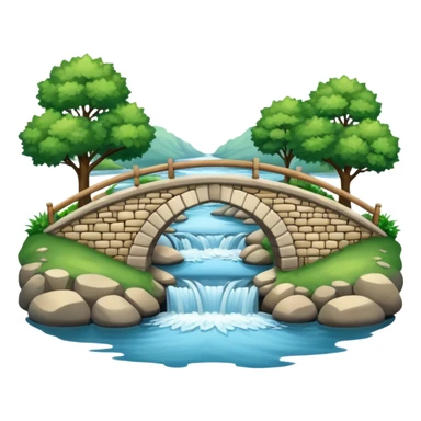 stone bridge over a river sticker