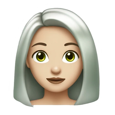 brunette girl with white skin and green eyes sticker