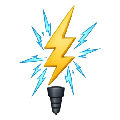 Exclamation point with lightning bolt instead of stick sticker