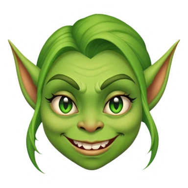 Pretty busty goblin girl wink sticker