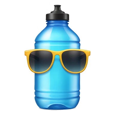Water bottle with sunglasess sticker