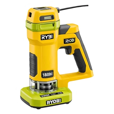 ONE+ 18V Cordless Compact Fixed Base Router RYOBI with gray with battery  sticker