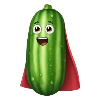 Cucumber with a cape sticker