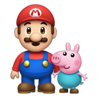 mario and peppa pig sticker