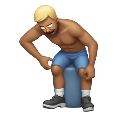 dad icing his back after being hurt sticker