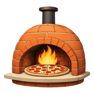 pizza oven with fire sticker