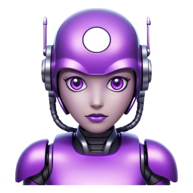 glitter purple cyberpunk robot sticker