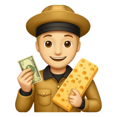 robber emoji with money cheese sticker