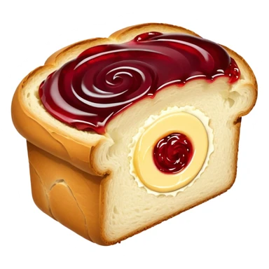 a loaf of bread with butter and jam sticker