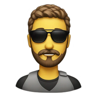 Emoji with Black sunglasses and beard sticker