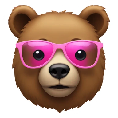bear with pink glasses sticker