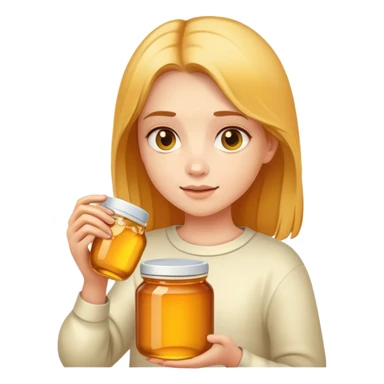 Girl with honey sticker