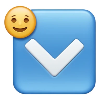 I want to make an verified emoji with an blue square and checkmark in it that is sideways sticker