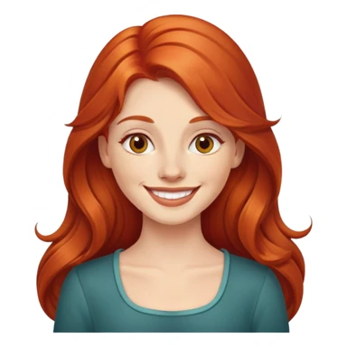 Red headed smiling lady with long hair sticker
