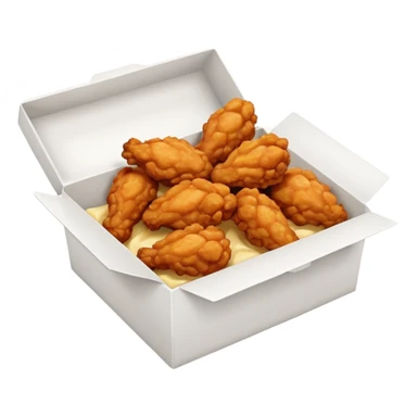 white box filled with boneless fried chicken wings sticker