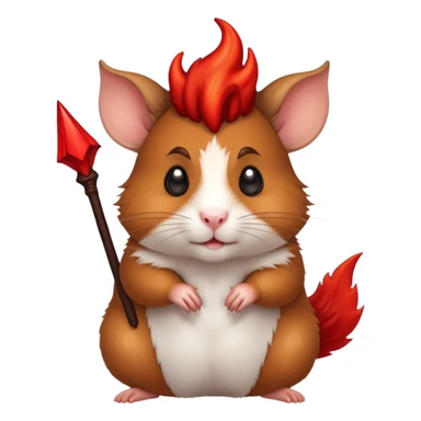 Hamster with devil horns and a tail sticker