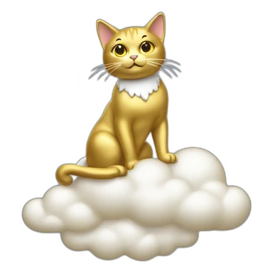 cat secretary sitting on top of the gold cloud sticker