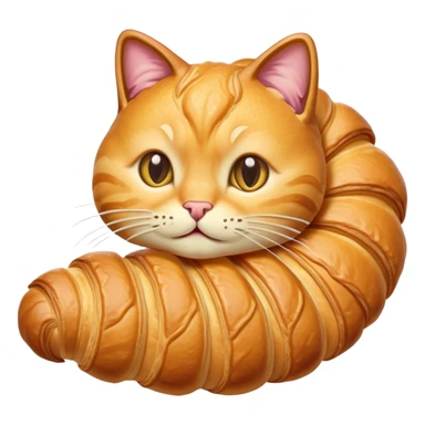 croissant with cat face and tail sticker