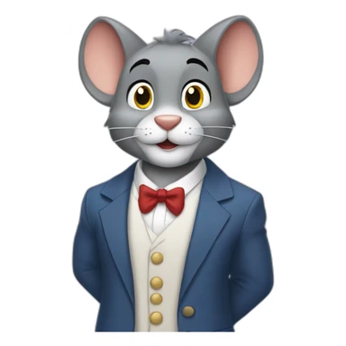 Tom and Jerry dressed up sticker